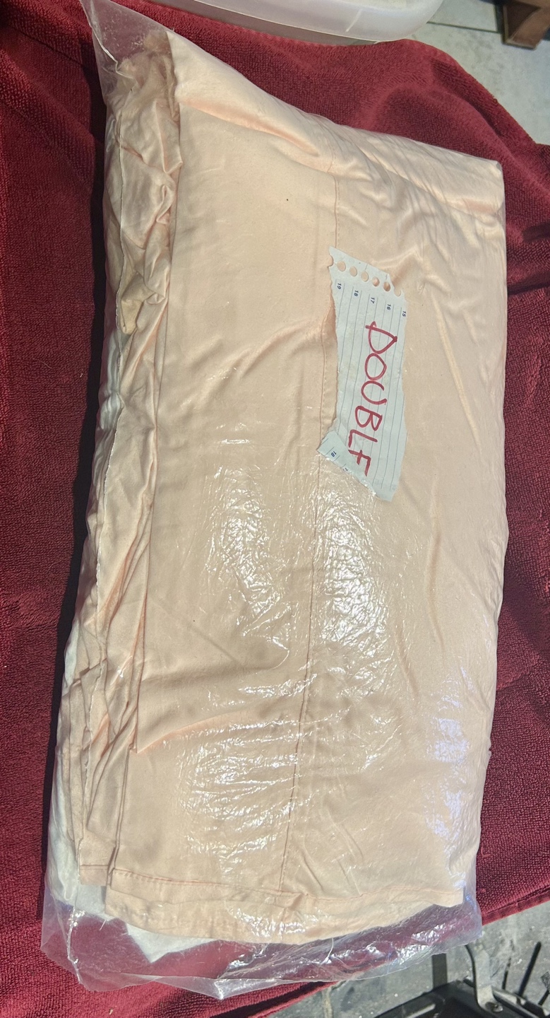 2 New Peach and White Double sheet sets