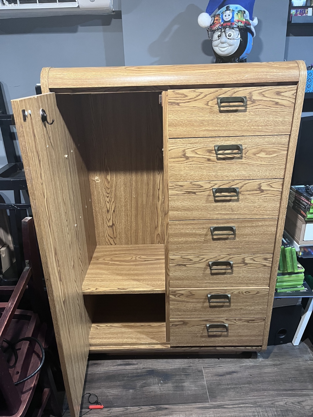 Vintage Wooden Armoire with seven Drawers - photo 2