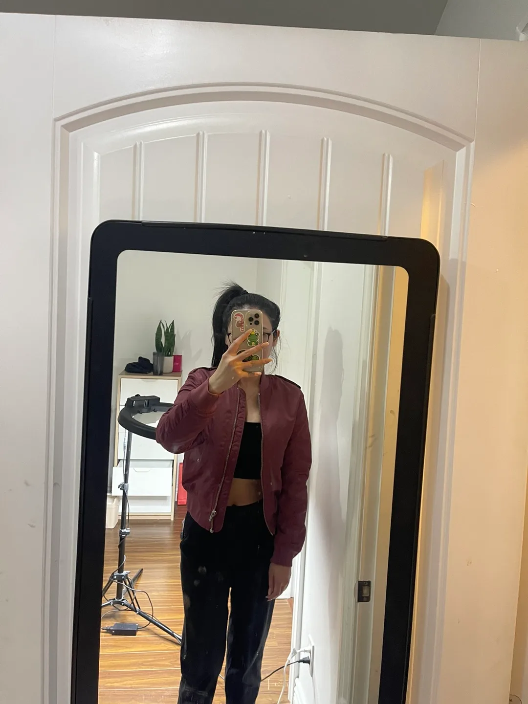 Pink Zara bomber jacket image indicator(2)