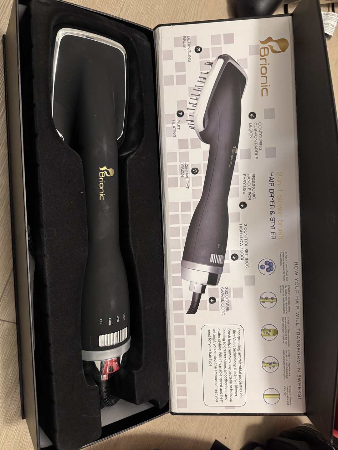 Brionic 2-in-1 Blower Brush Hair Dryer & Styler - photo 3