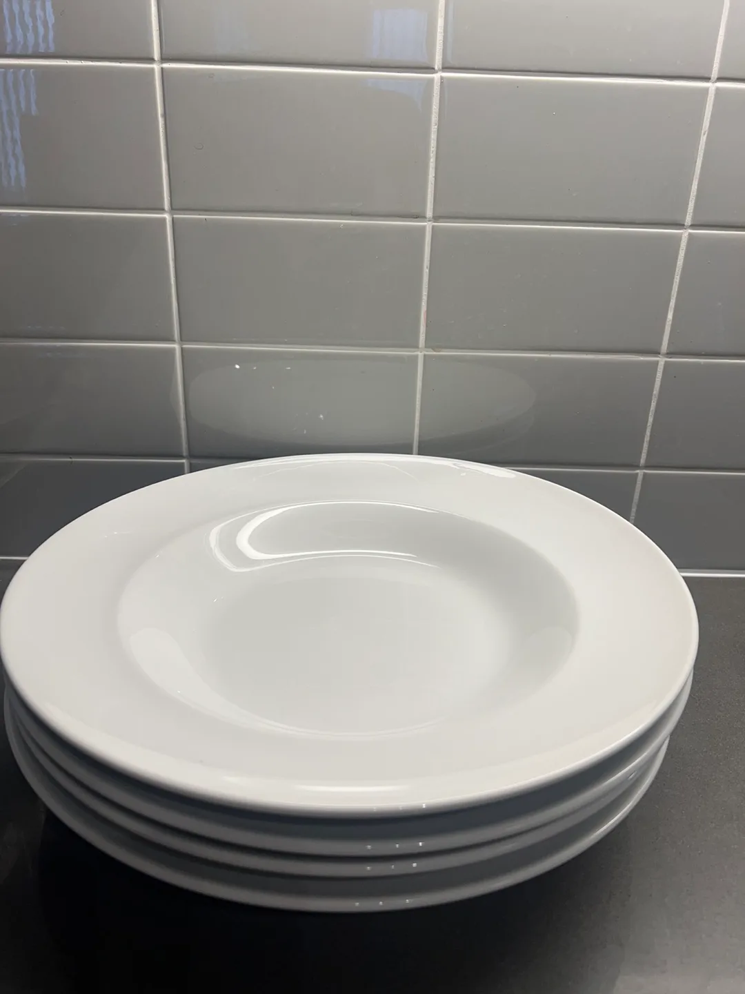 Set of four white pasta bowls image indicator(2)