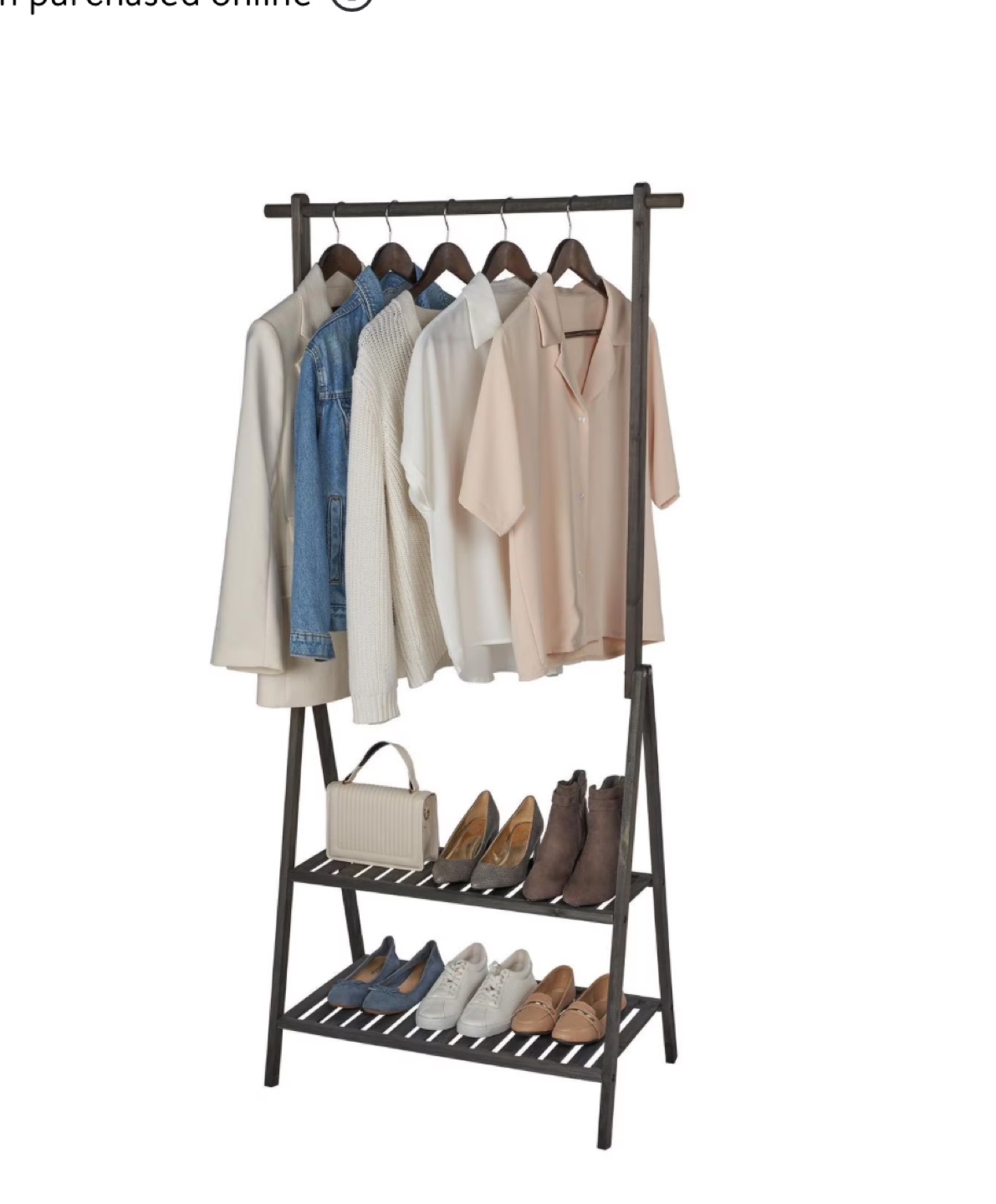 Mainstays Wood Garment Rack with Shoe Shelves - photo 2