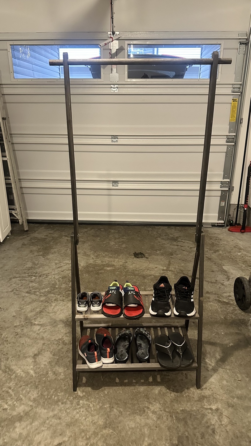 Mainstays Wood Garment Rack with Shoe Shelves - photo 3
