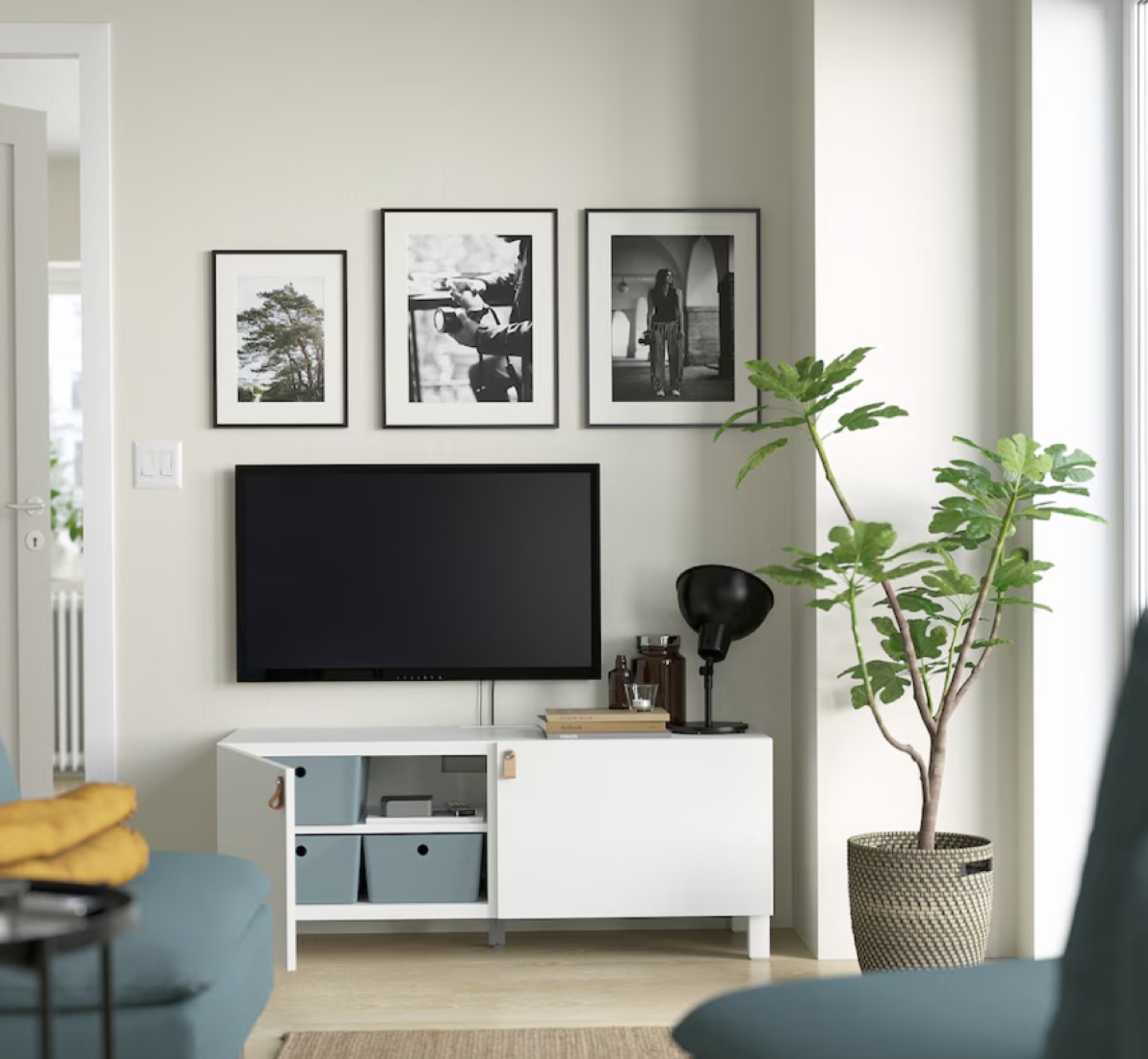 IKEA BESTA TV Media Bench/Stand/Console, White - photo 5