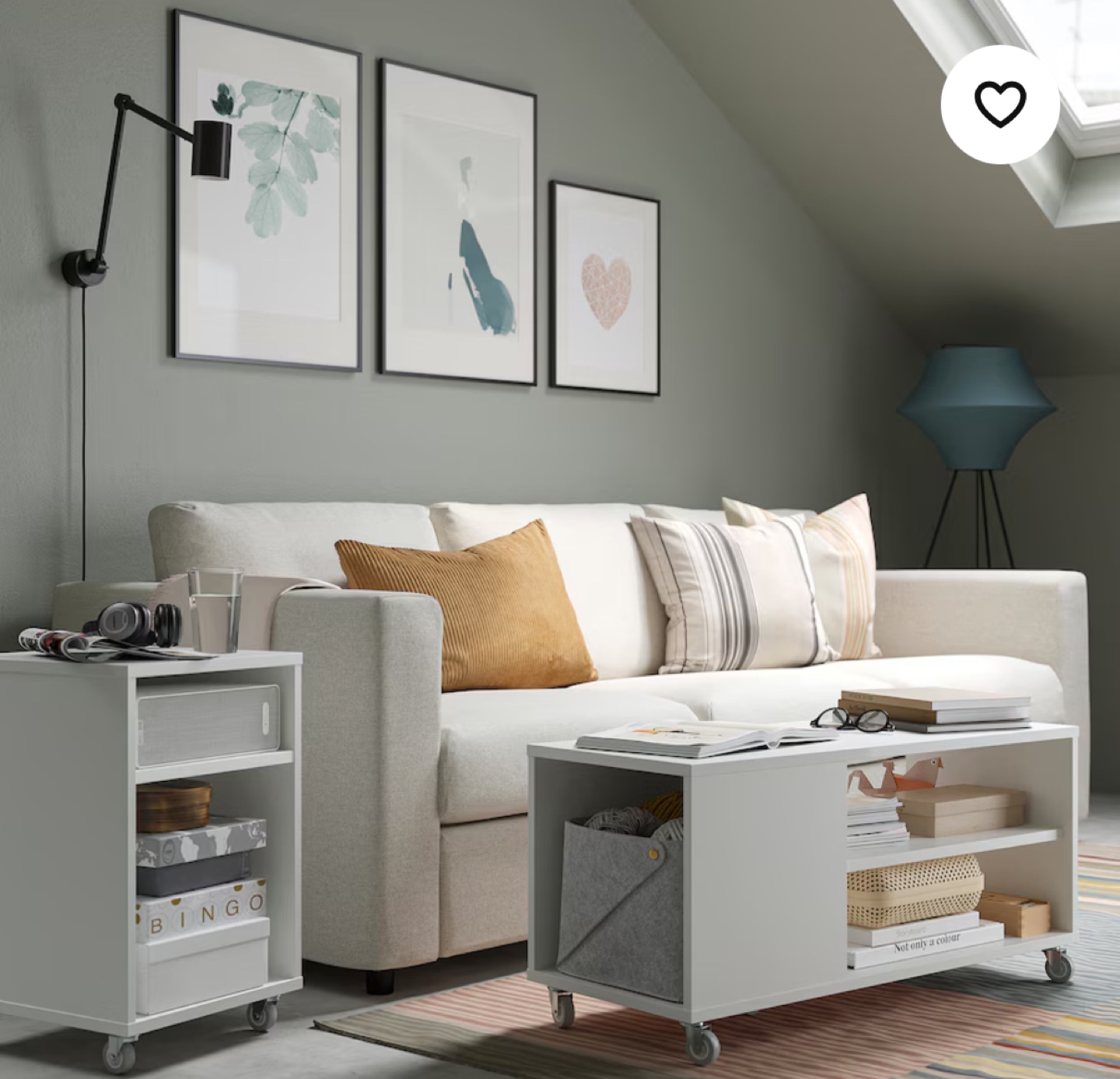 IKEA Vihals Coffee Table w/ castors | White (91 x 37 x 43cm) - photo 5