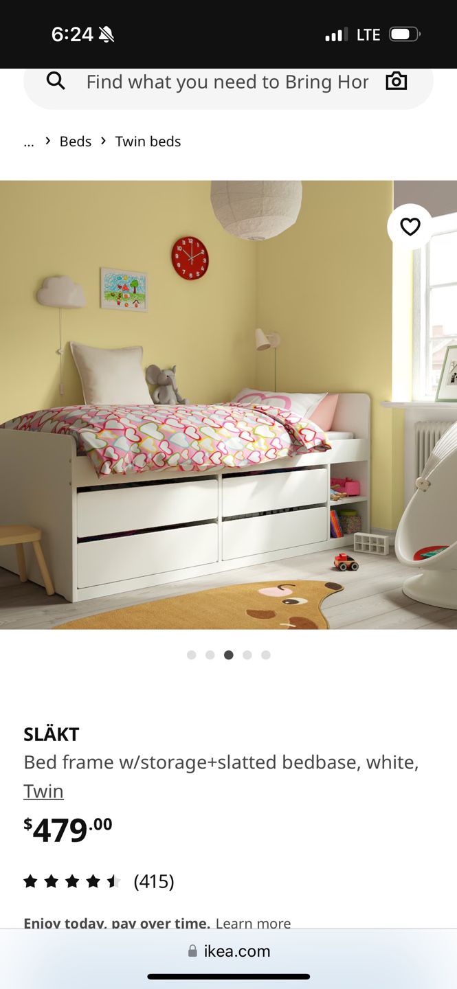 IKEA SLÄKT Twin Bed Frame with Storage