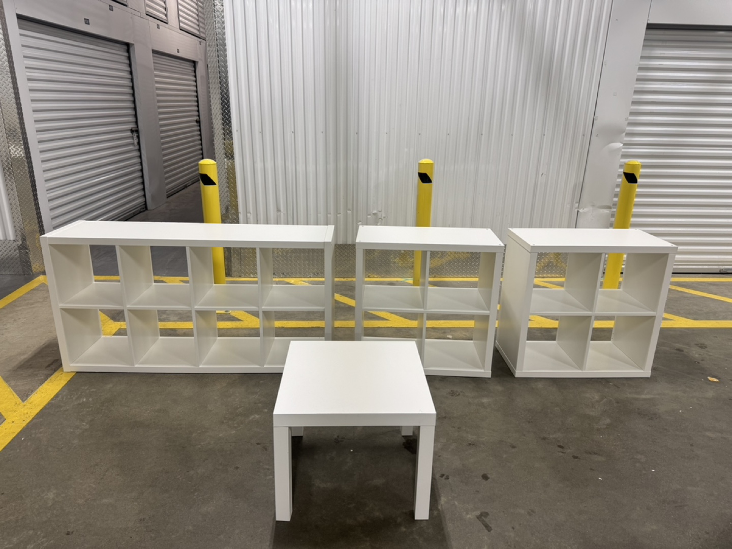 IKEA Kallax White Shelving Units & Coffee Table
