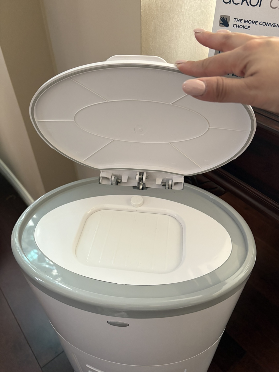 Dekor Classic Diaper Pail - White and Grey - photo 3