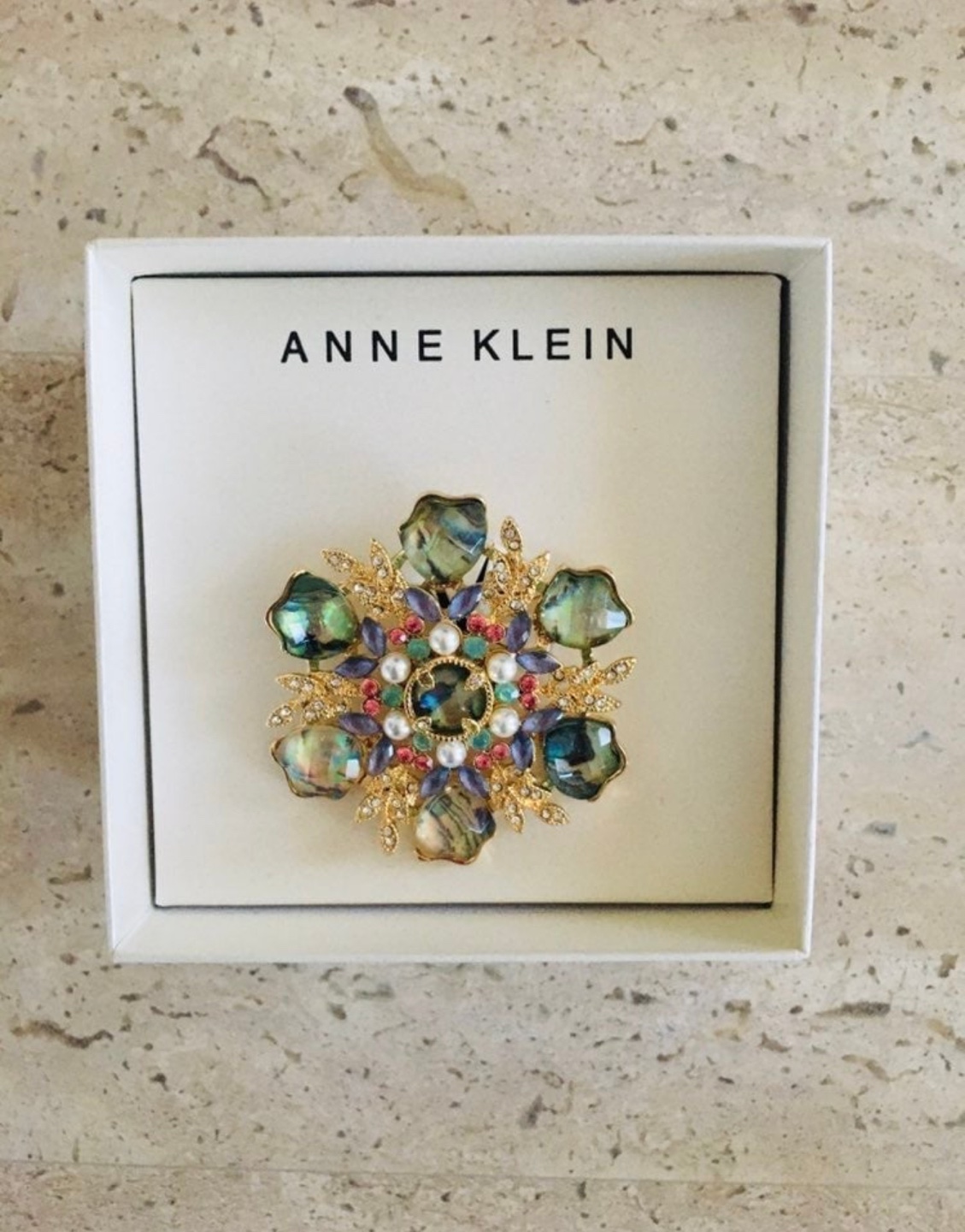 Anne Klein Flower Brooch