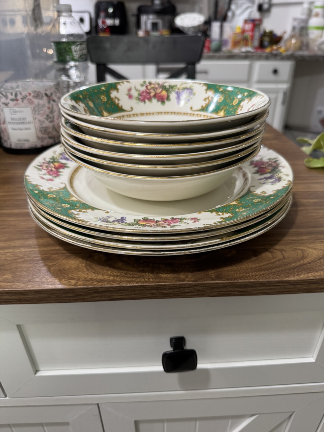 Vintage Dinnerware Set with Floral Design