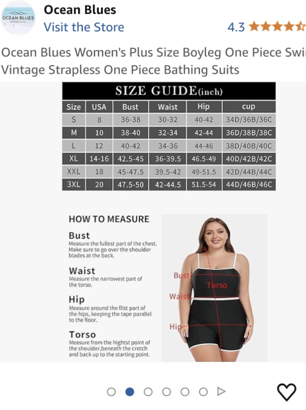 Ocean Blues Plus Size Boyleg One-Piece Swimsuit - photo 3