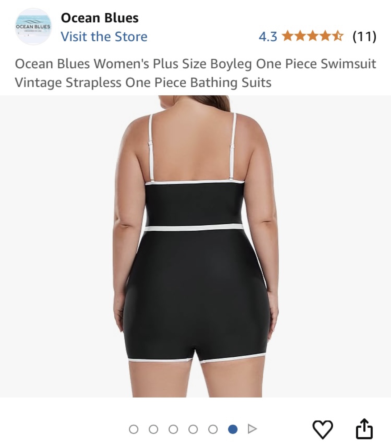 Ocean Blues Plus Size Boyleg One-Piece Swimsuit - photo 2