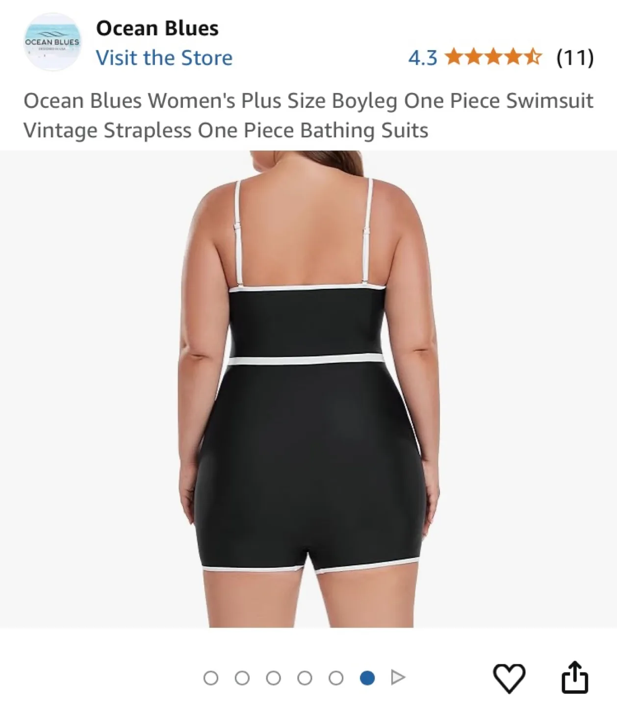 Ocean Blues Plus Size Boyleg One-Piece Swimsuit image indicator(2)