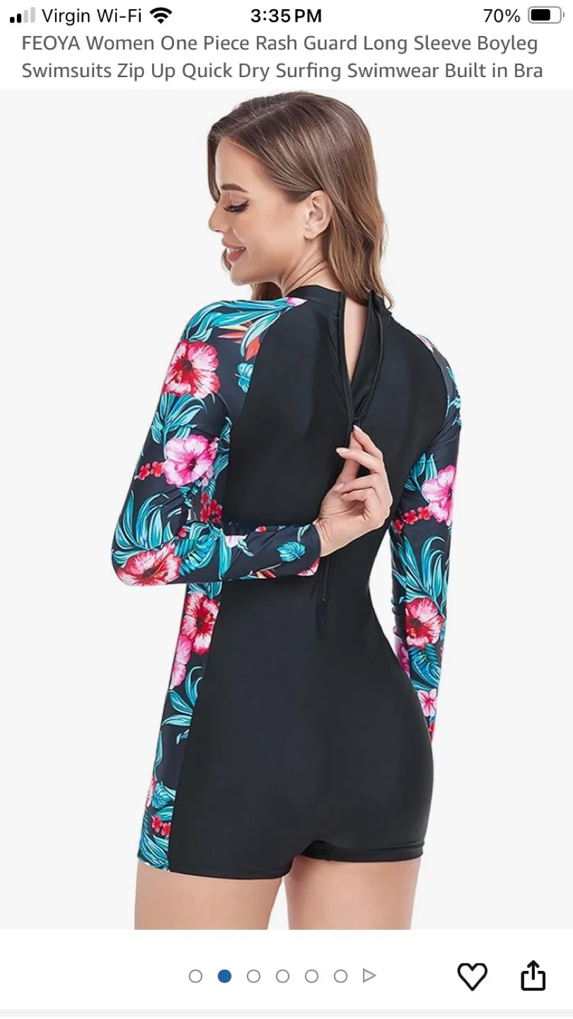 FEYOYA Women's One-Piece Rash Guard Swimsuit image indicator(3)