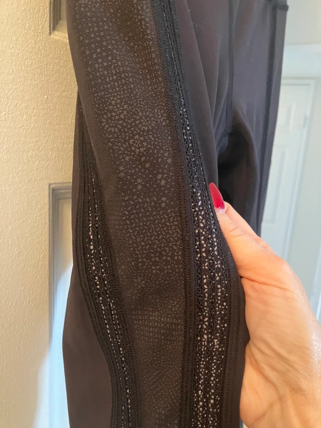 Lululemon Black Leggings with Mesh Detail image indicator(3)