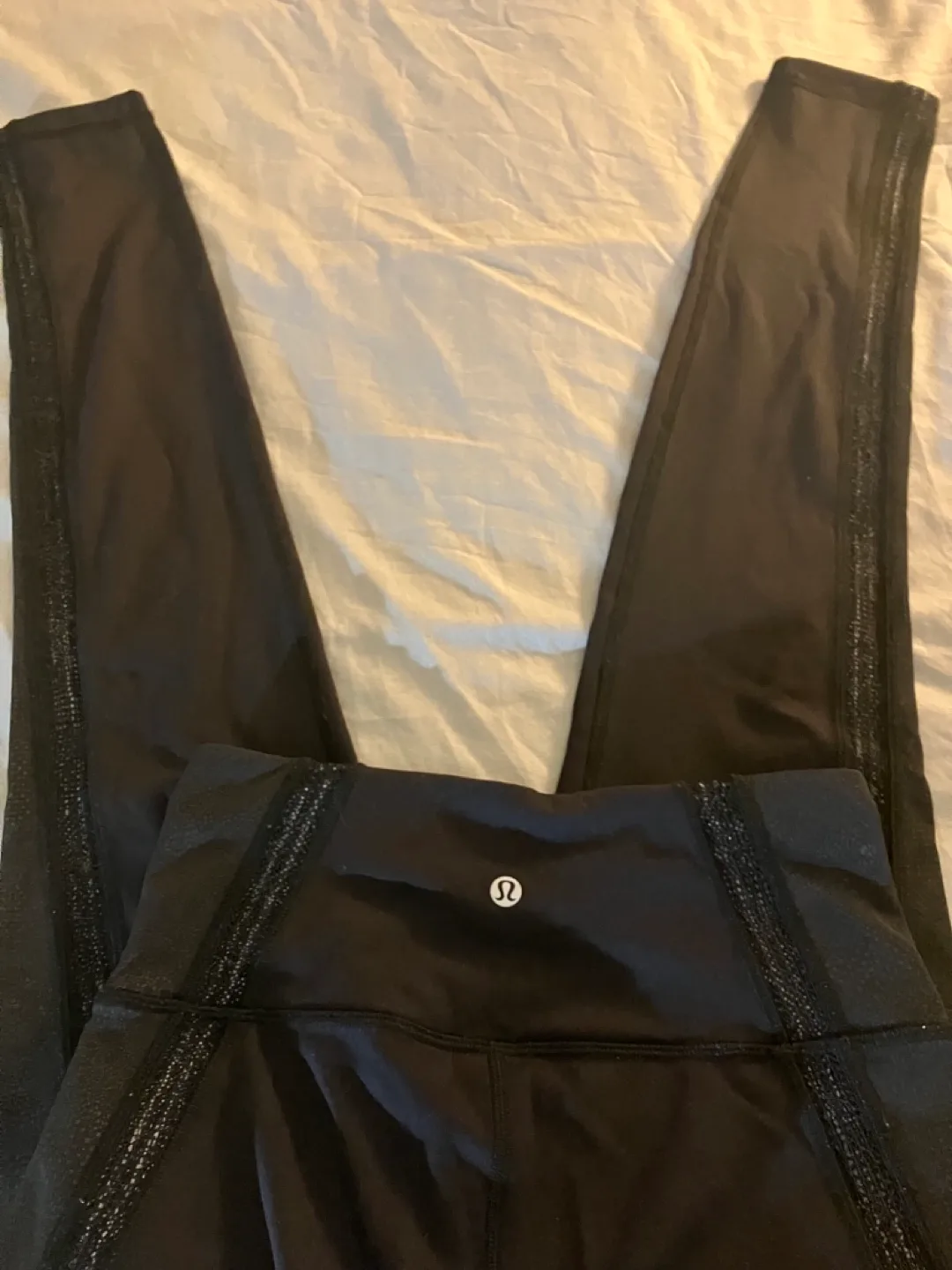 Lululemon Black Leggings with Mesh Detail image indicator(2)