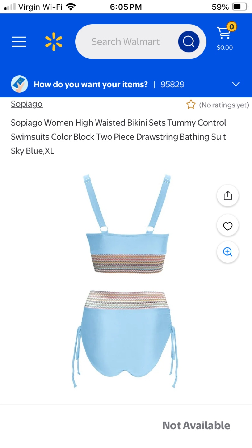 Sopiago Women's High-Waisted Bikini size small - Sky Blue - photo 3