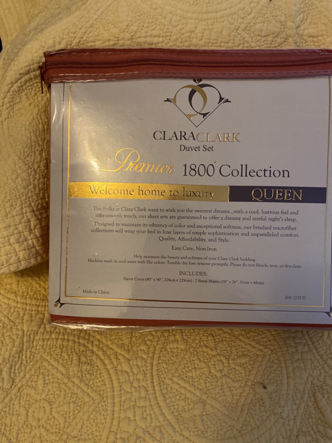 Clara Clark Premier 1800 Collection Queen Duvet Set - Red - photo 2