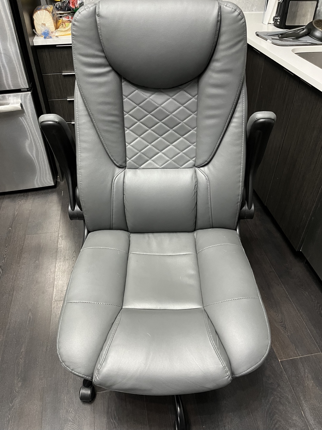 Grey Executive Office Chair with Armrests