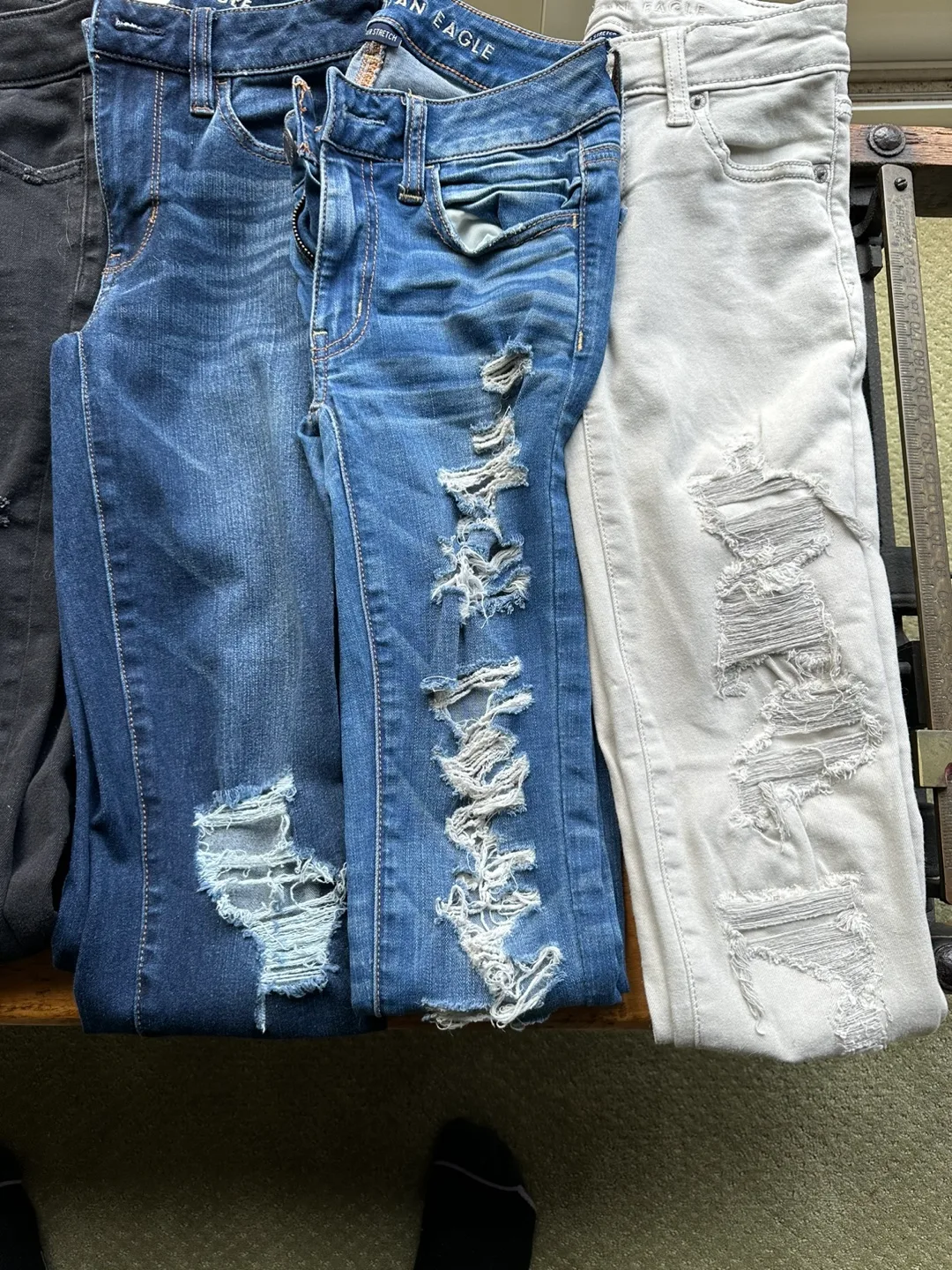 Bundle of six American Eagle distressed jeans