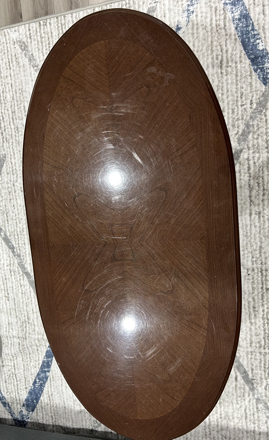 Oval Wood Coffee Table