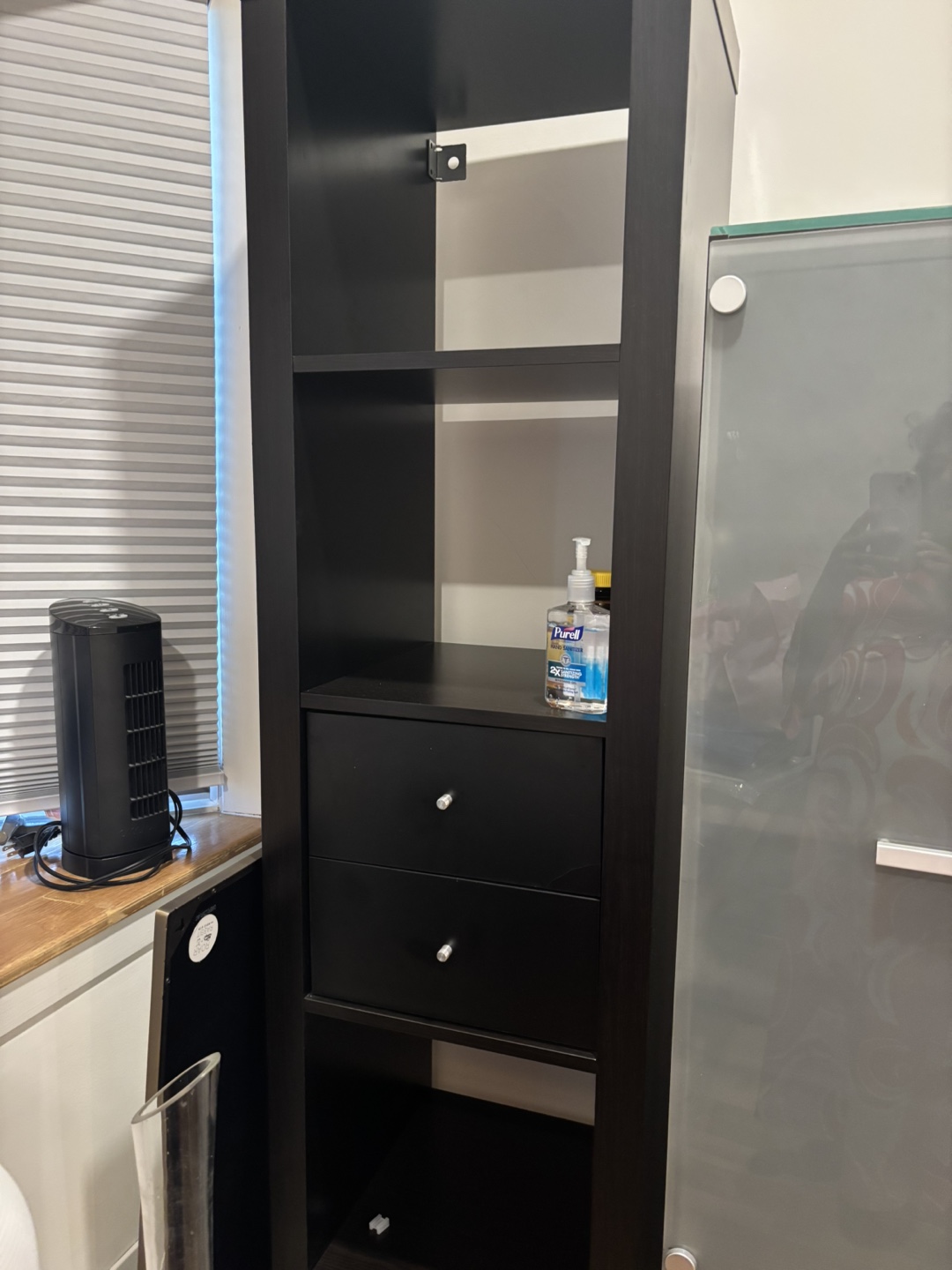 Ikea Black Tall Bookshelf with Drawers - photo 4