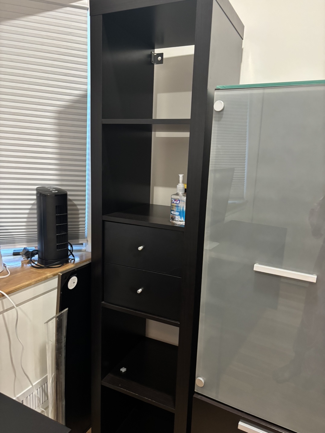Ikea Black Tall Bookshelf with Drawers - photo 5