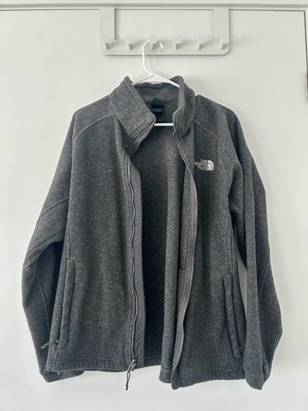 The North Face Grey Fleece Jacket - Size Large