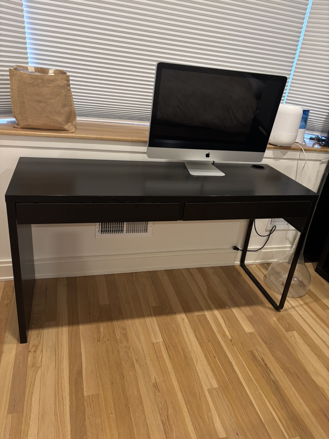 IKEA Black Desk with Two Drawers