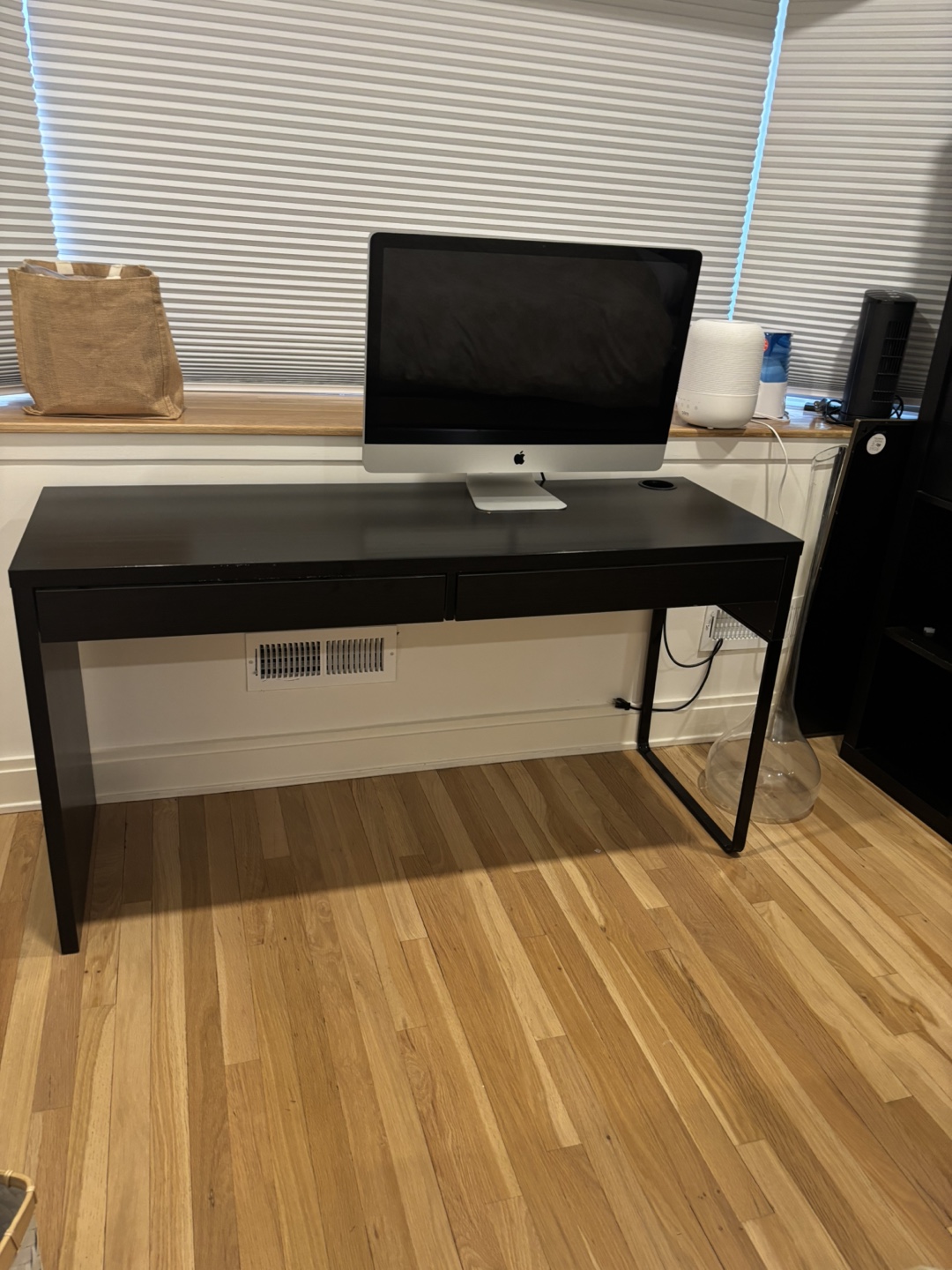 IKEA Black Desk with Two Drawers - photo 3