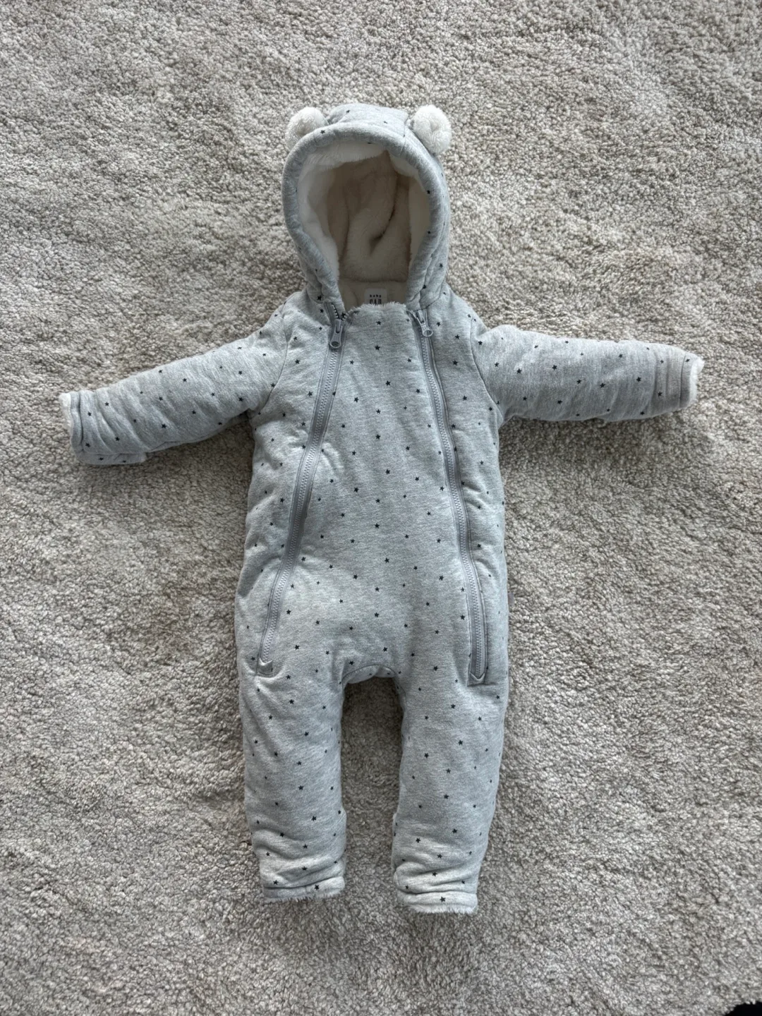 Gap Baby Grey Star Print Snowsuit thumbnail