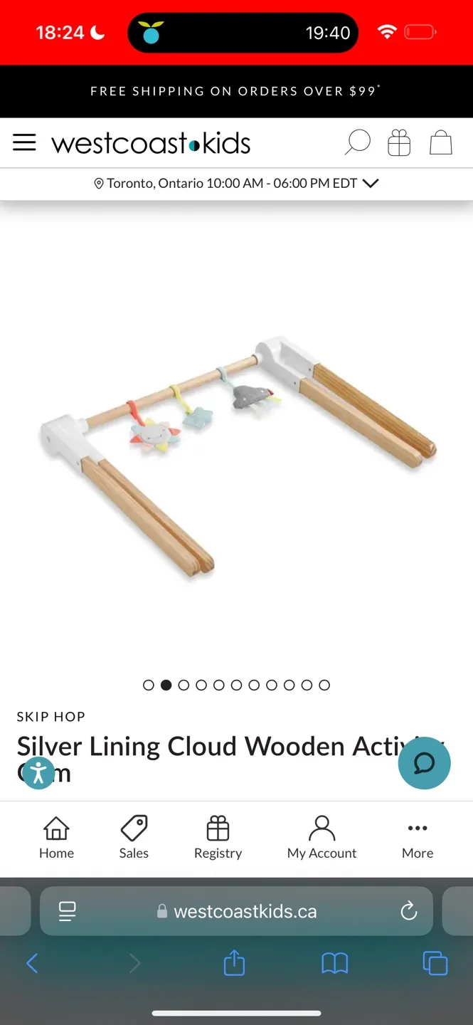 Skip Hop Silver Lining Cloud Wooden Activity Gym image indicator(2)