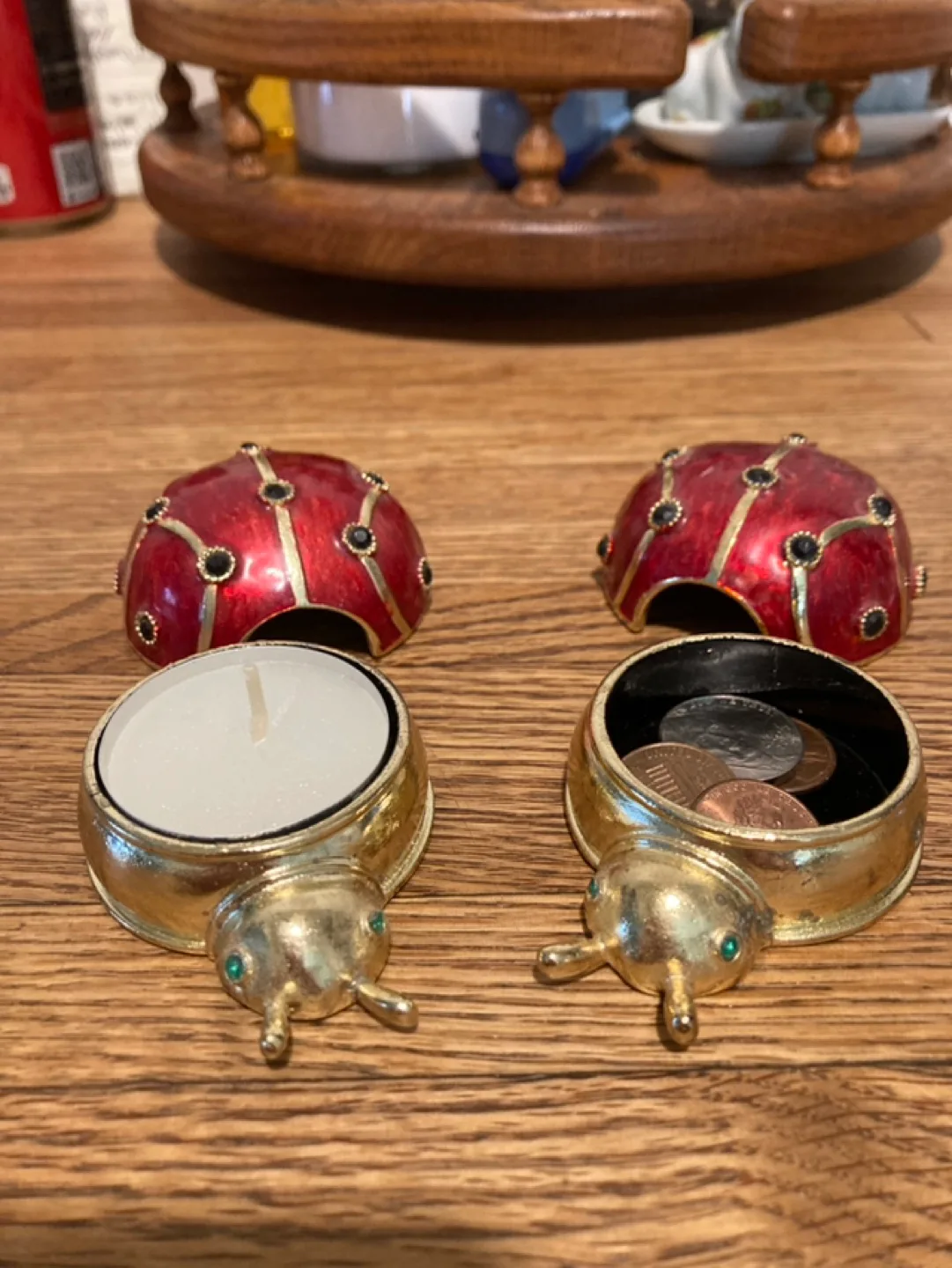 Pair of Bombay Company Ladybug Candle Holders image indicator(2)