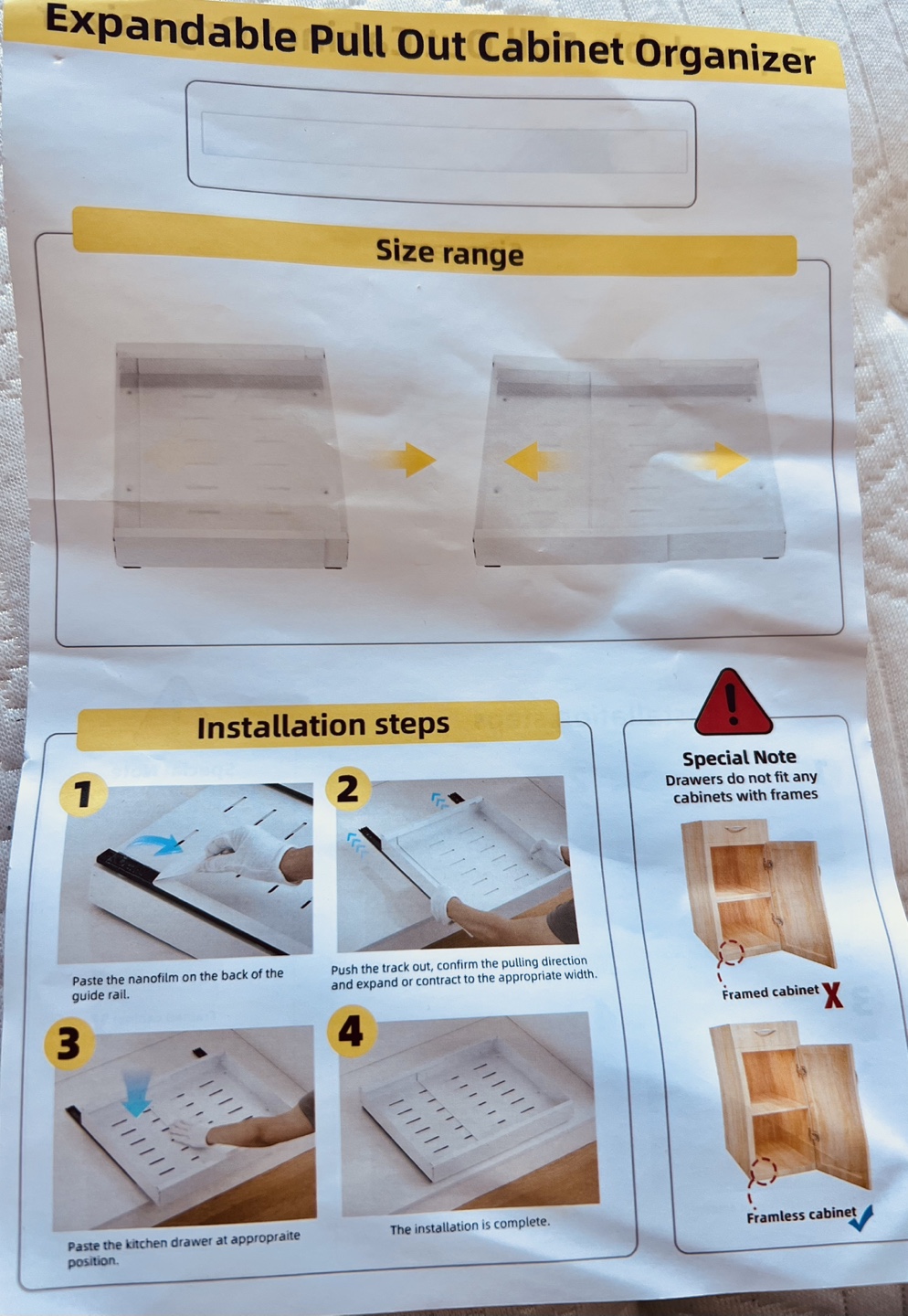 Expandable Pull Out Cabinet Organizer, Kitchen Drawer - photo 3