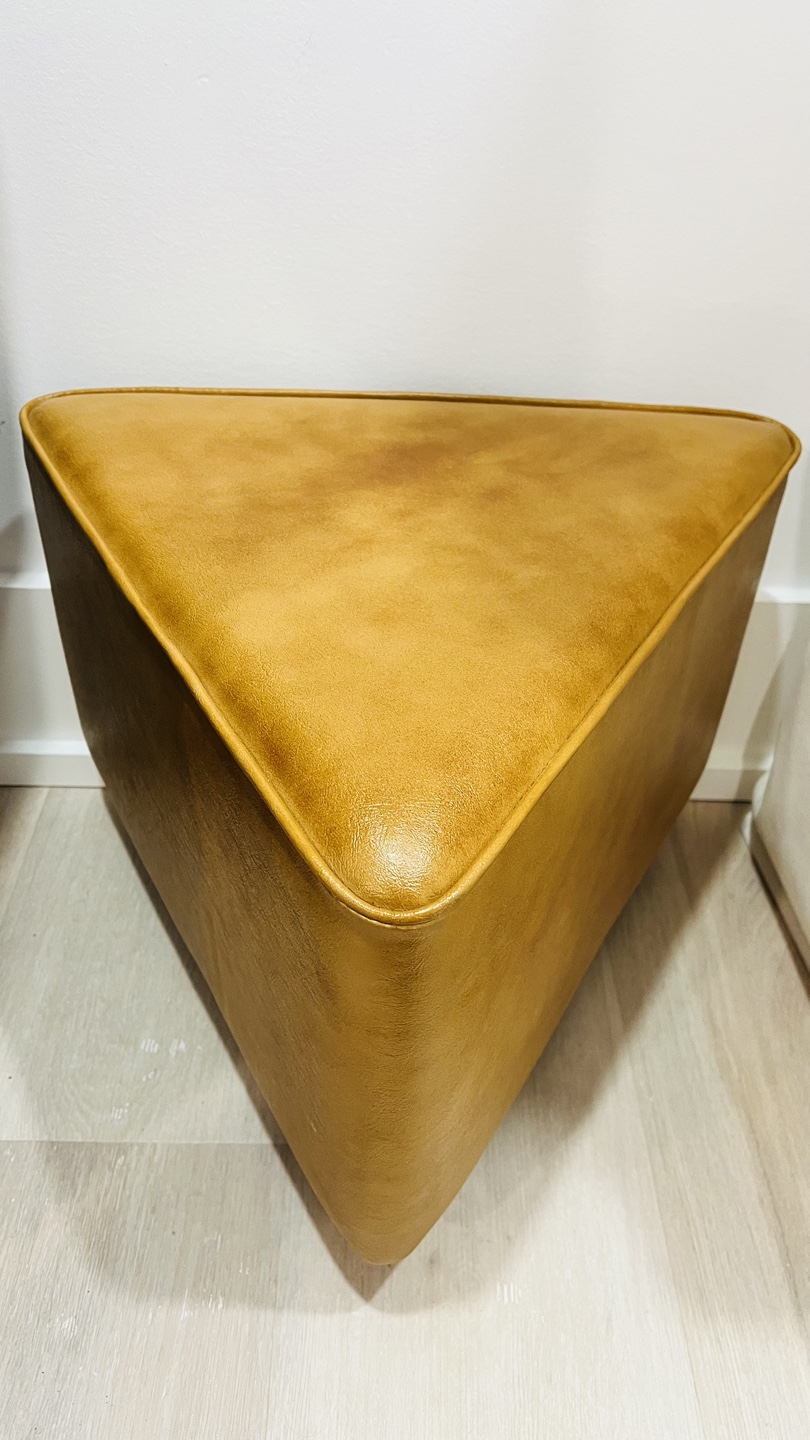 Triangle Shaped Ottoman - Mustard Yellow