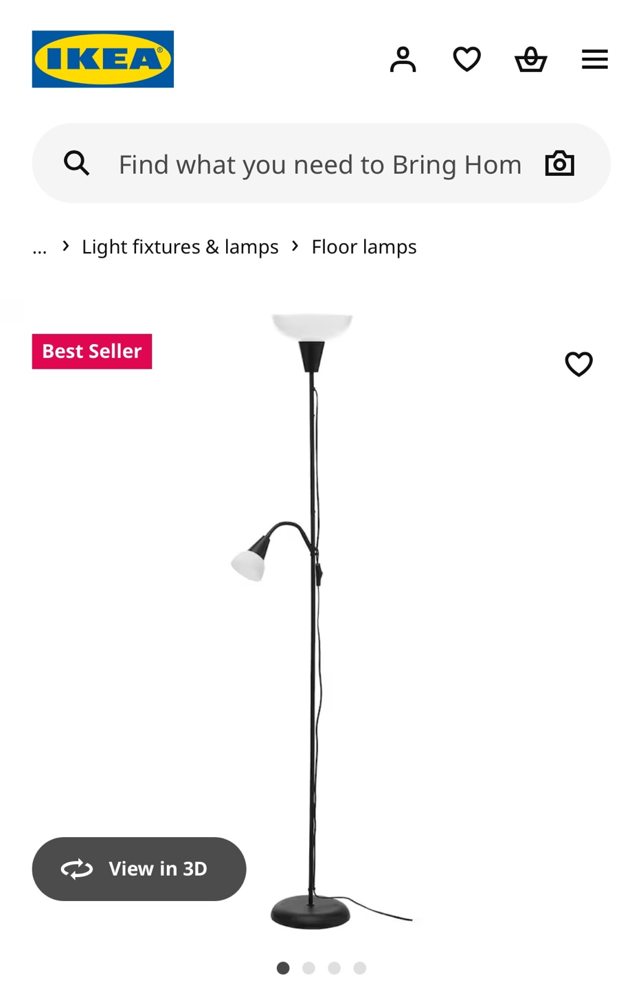 IKEA Floor Lamp with Reading Light
