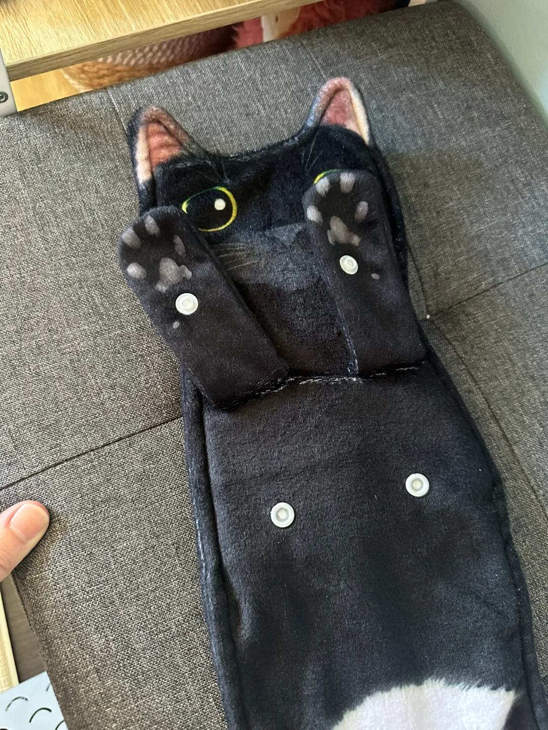 New never used black cat funny  tea towel image indicator(3)