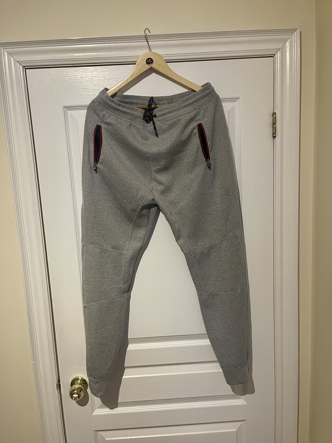 Men's Grey Joggers with Zipper Pockets