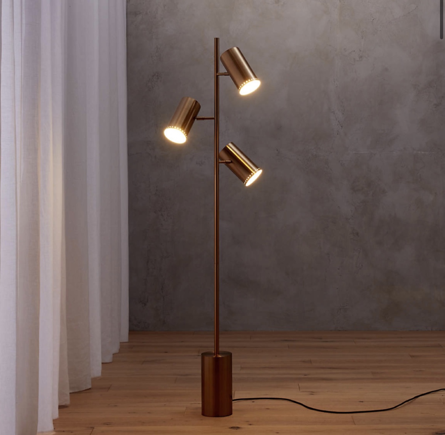 CB2 Modern Bronze Tripod Floor Lamp
