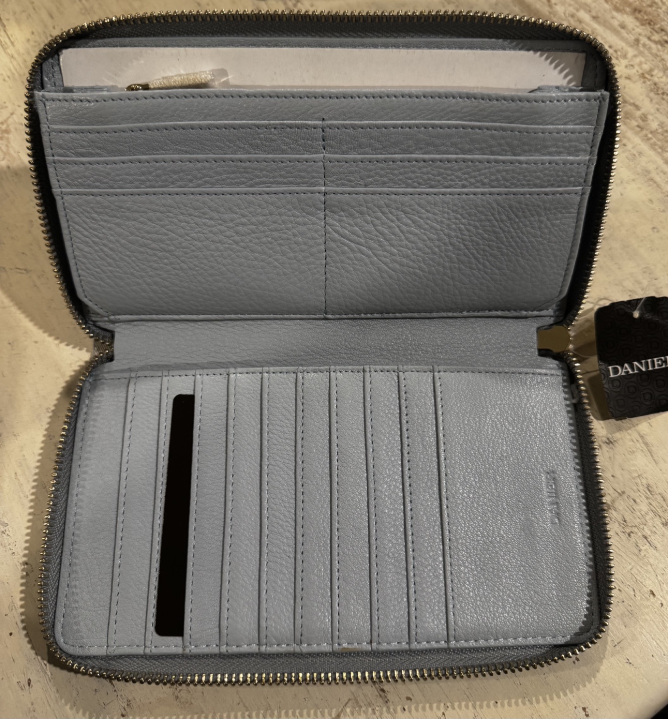 Brand New Danier Leather Wallet - Sky Blue - photo 3