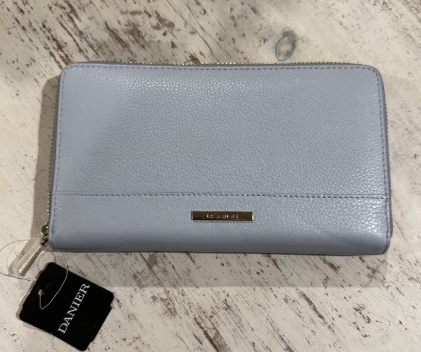 Brand New Danier Leather Wallet - Sky Blue