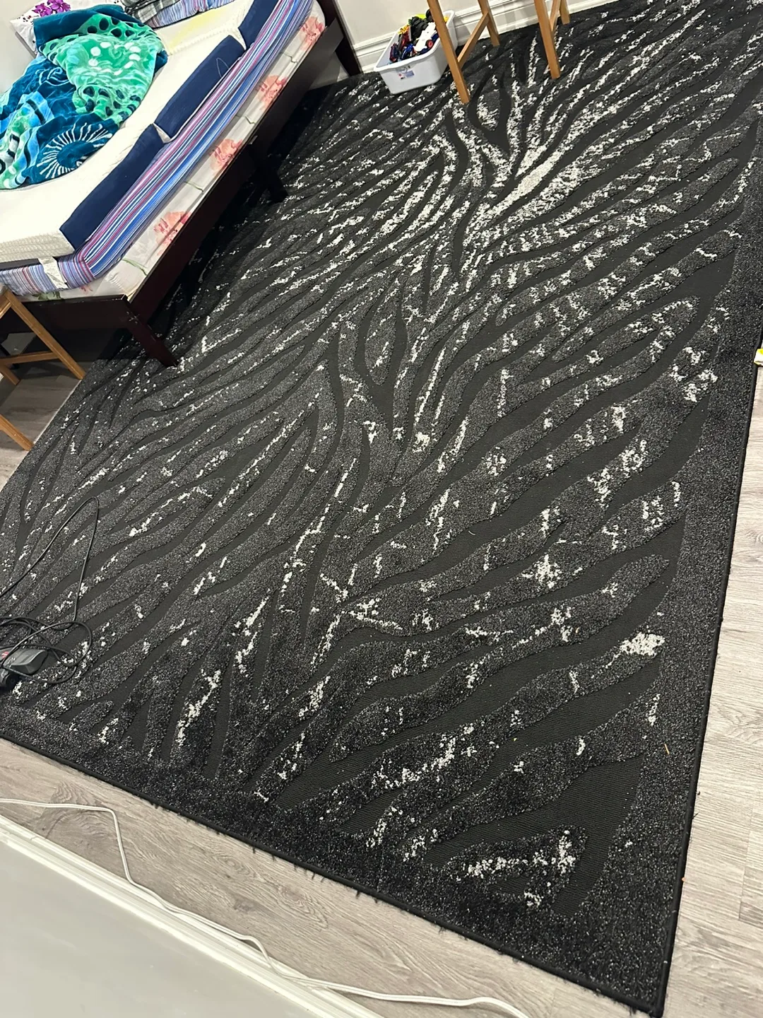 Black and White Zebra Print Rug thumbnail