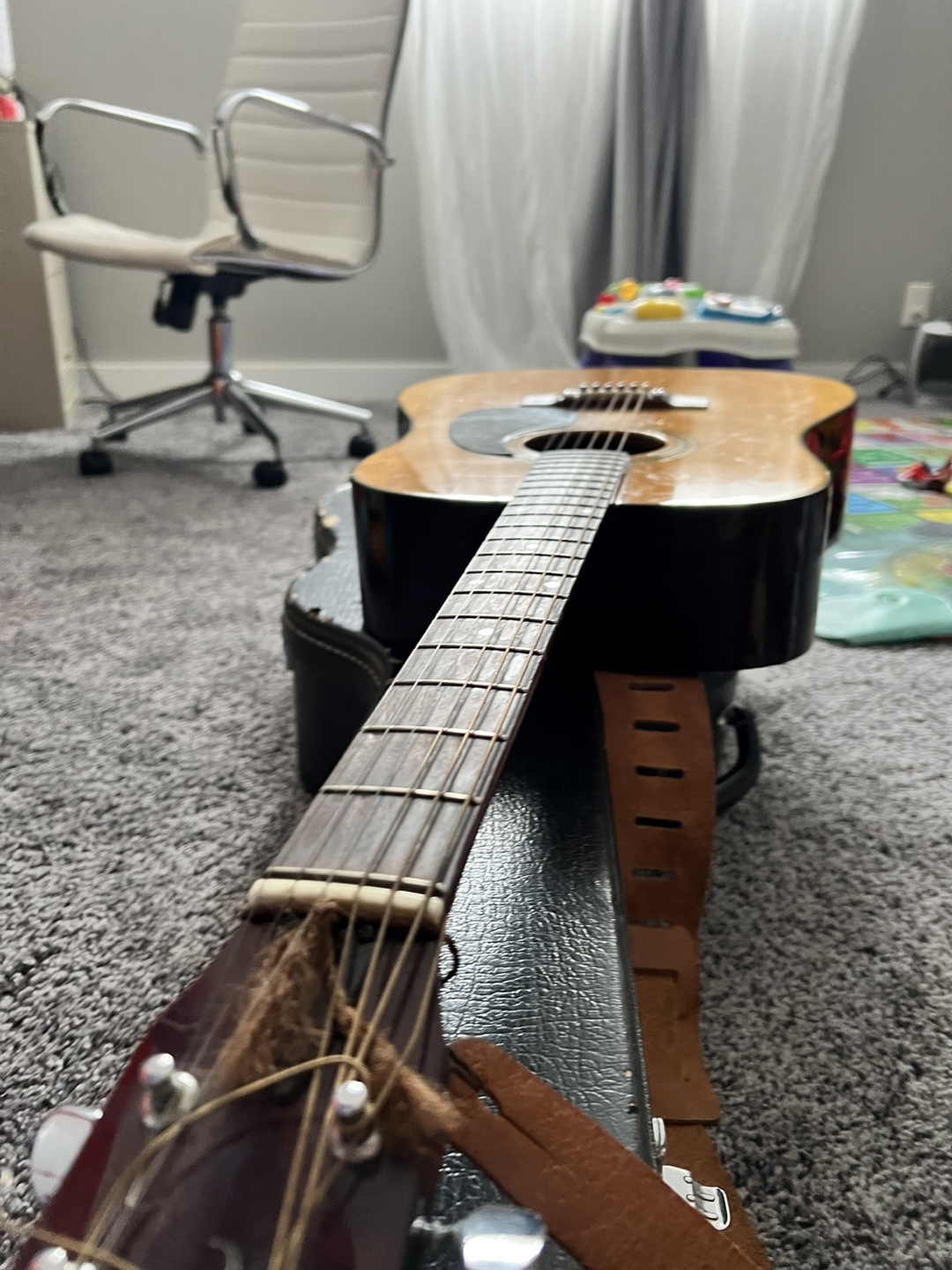 Acoustic Guitar with Case and Pickup