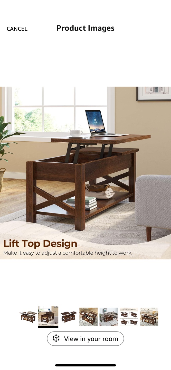 Lift Top Coffee Table with Storage - photo 3