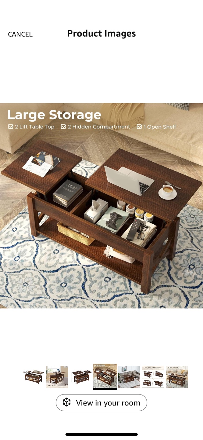 Lift Top Coffee Table with Storage