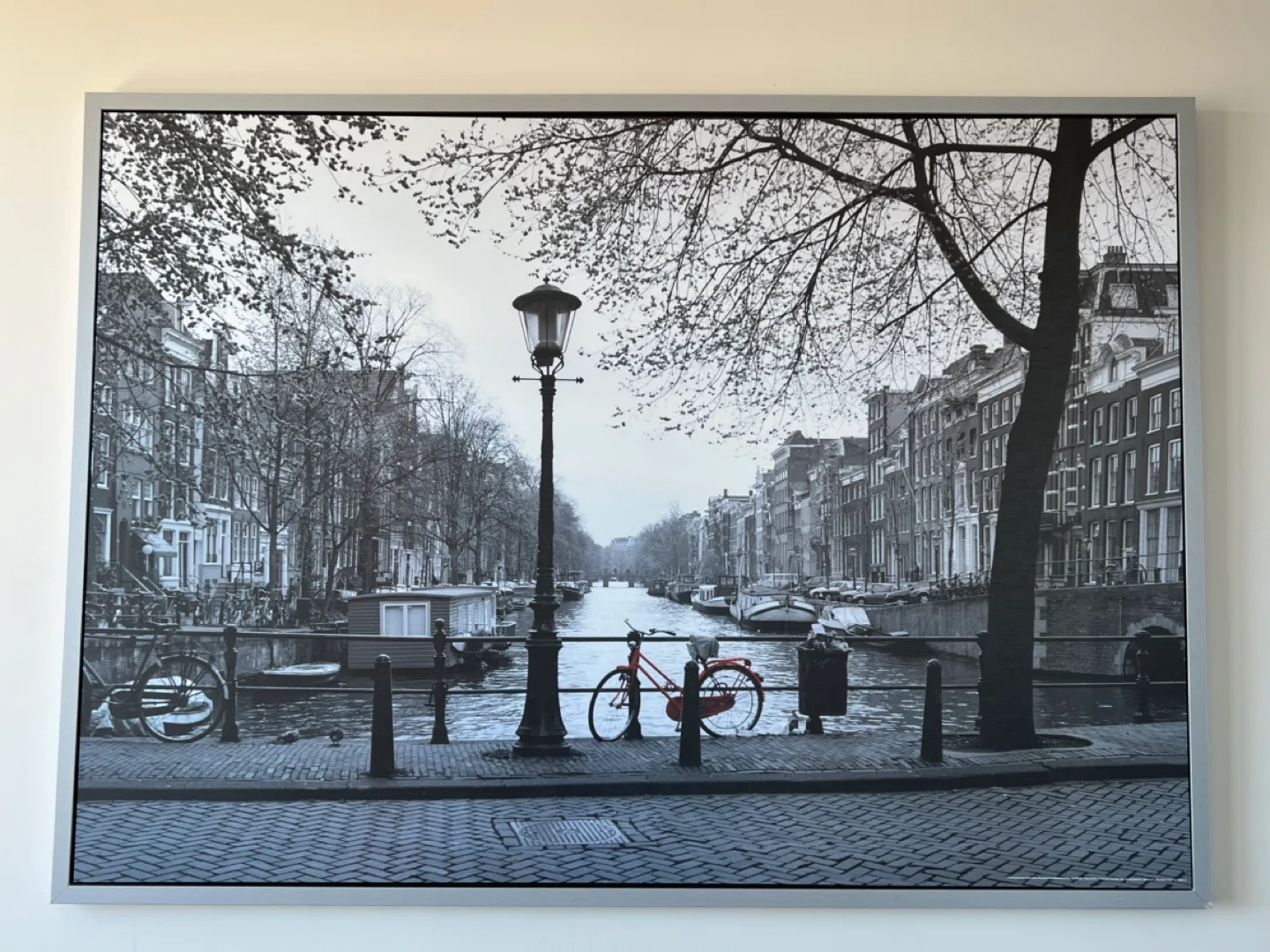 IKEA Amsterdam Canal Black and White Framed Canvas Print image indicator(2)