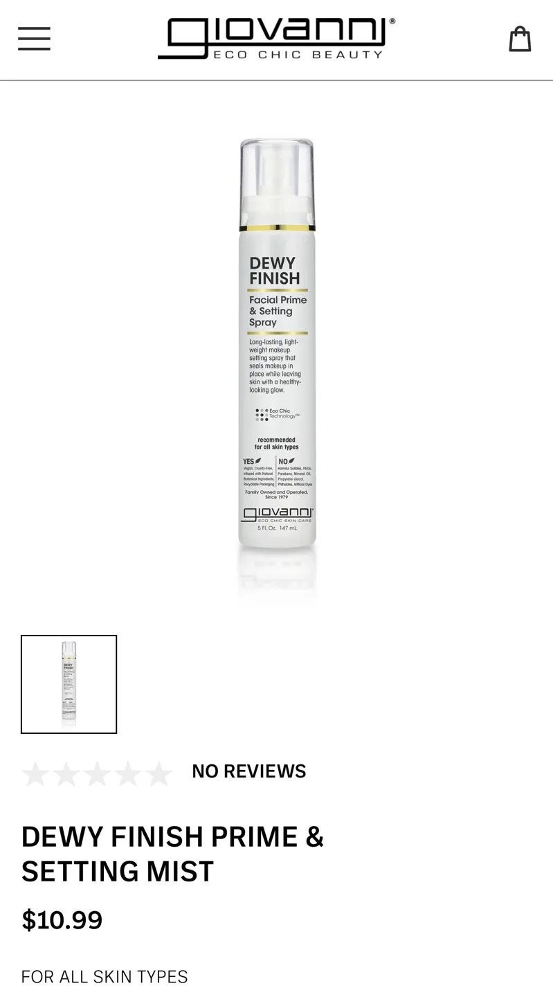 Giovanni Dewy Finish Facial Prime & Setting Spray 💚 image indicator(3)
