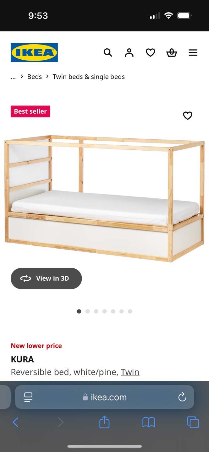 IKEA KURA Reversible Twin Bed - blue/Pine - photo 4