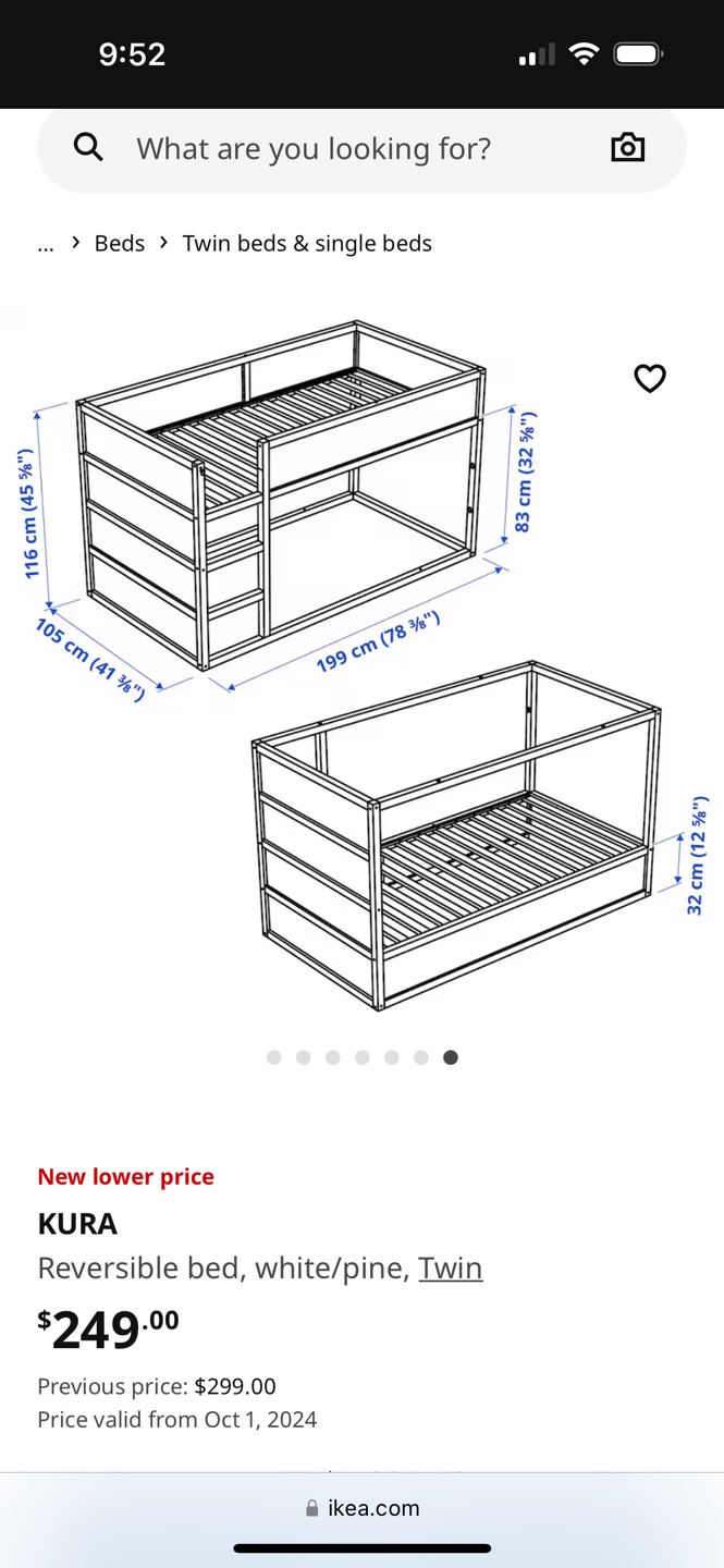 IKEA KURA Reversible Twin Bed - blue/Pine - photo 2