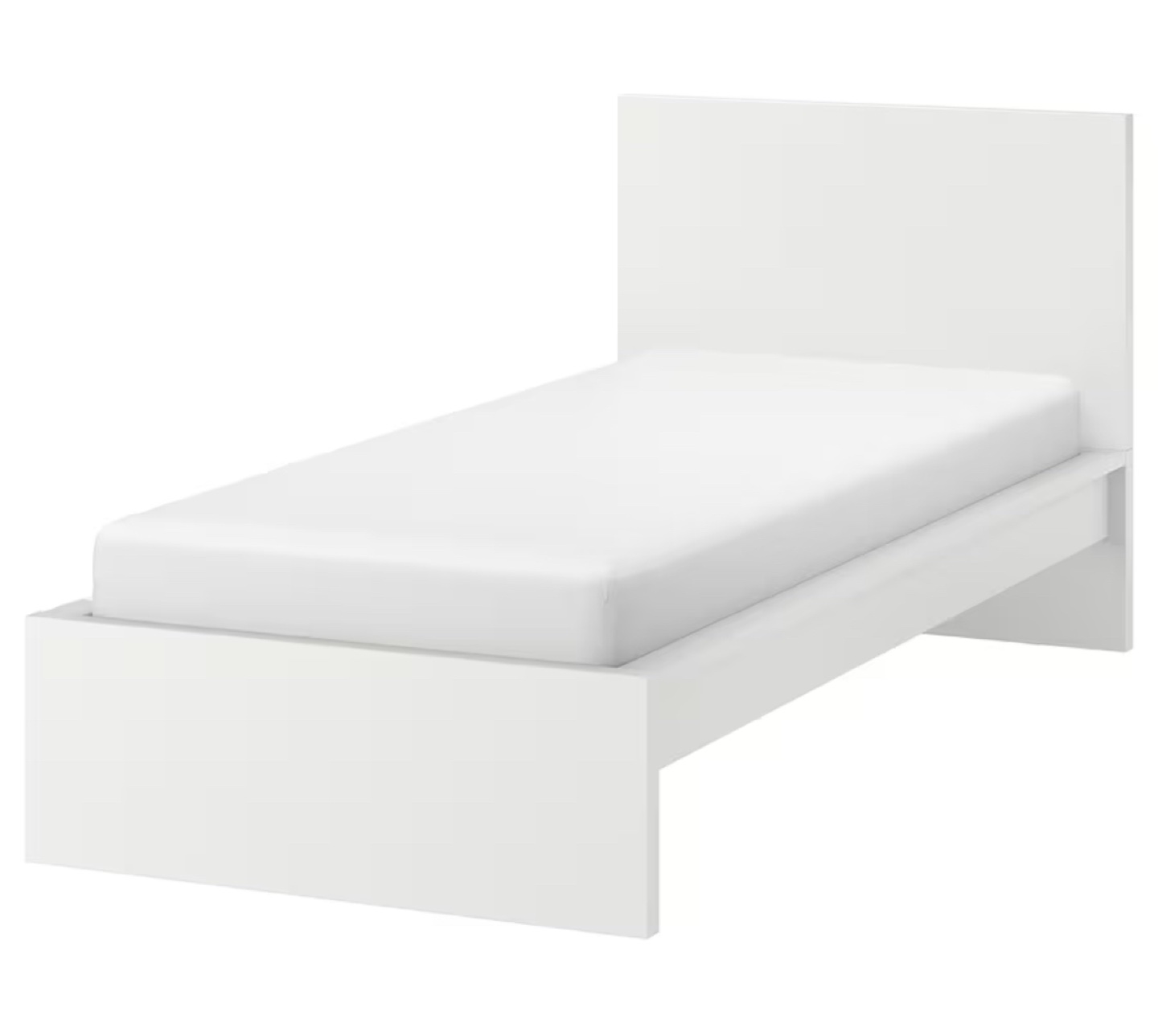 White IKEA Single Bed Frame with Slatted Base
